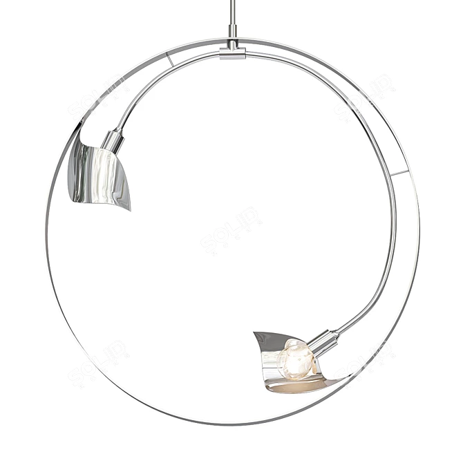 Elegant Double Cirque Chandelier 3D model image 2