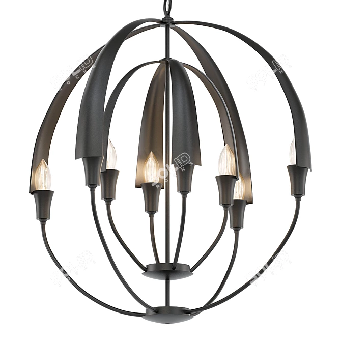 Elegant Double Cirque Chandelier 3D model image 3
