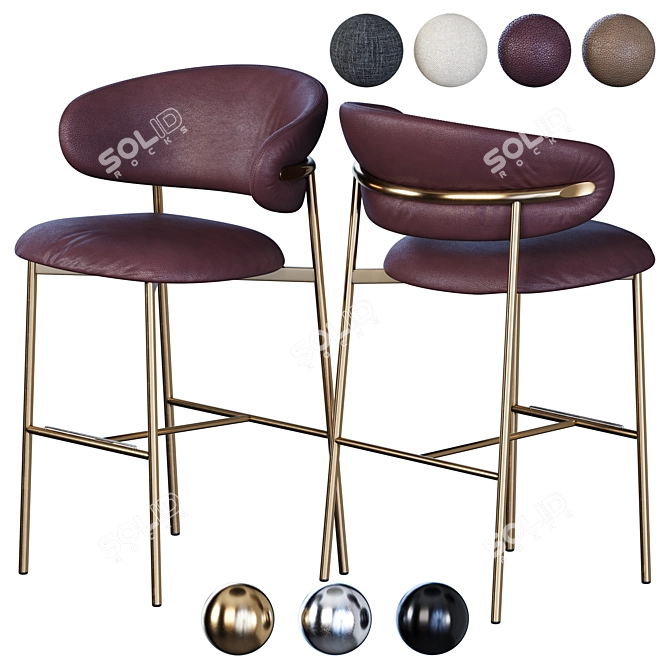 Modern Calligaris Bar Stool Design 3D model image 1