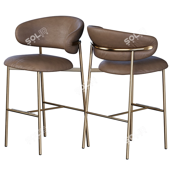 Modern Calligaris Bar Stool Design 3D model image 3