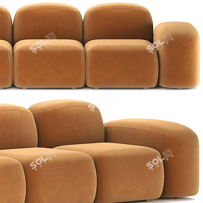 Modern Muse 4-Seater Sofa 3D model image 1