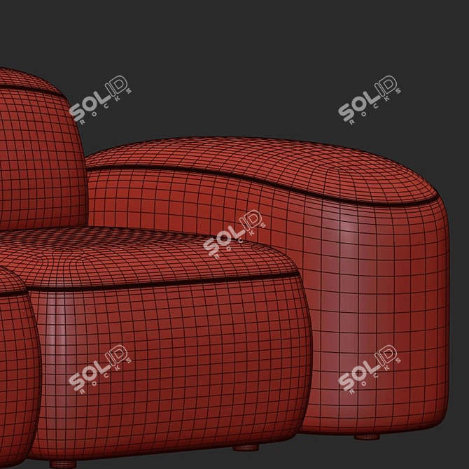 Modern Muse 4-Seater Sofa 3D model image 2