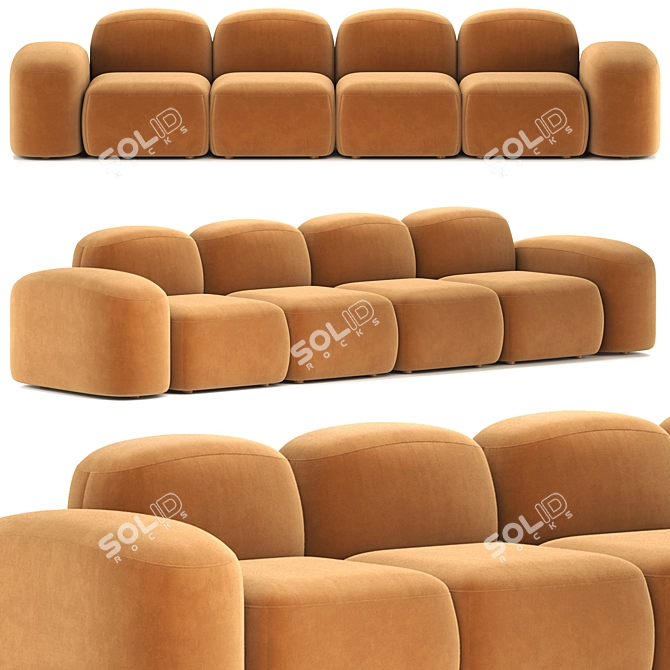 Modern Muse 4-Seater Sofa 3D model image 3