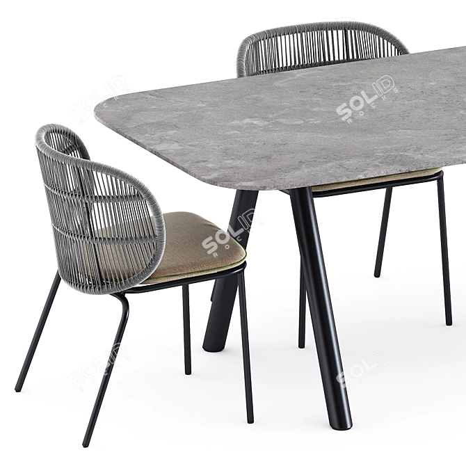 Kodo Dining Set: Chair & Table 3D model image 2