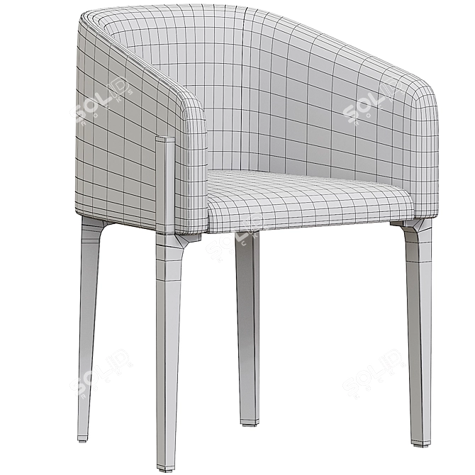 Modern Upholstered Fabric Armchair 3D model image 3