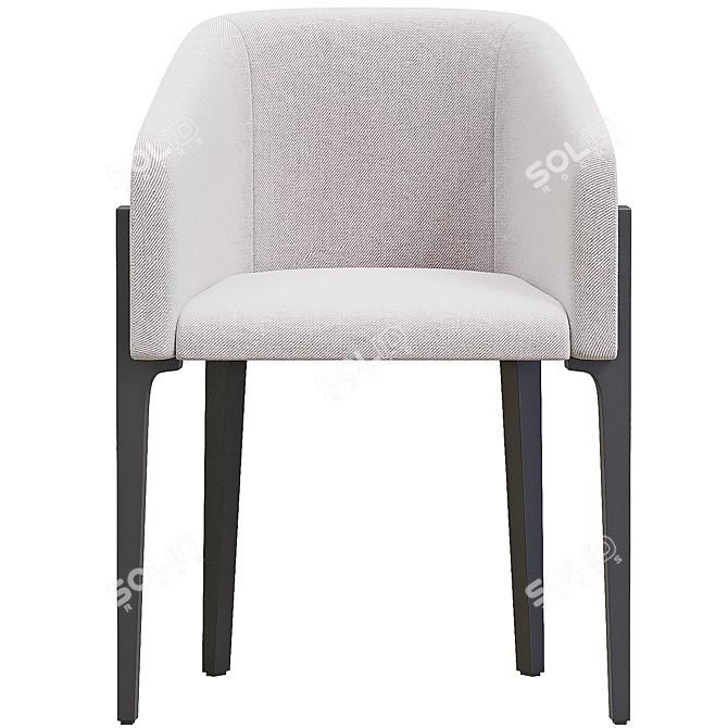 Modern Upholstered Fabric Armchair 3D model image 7