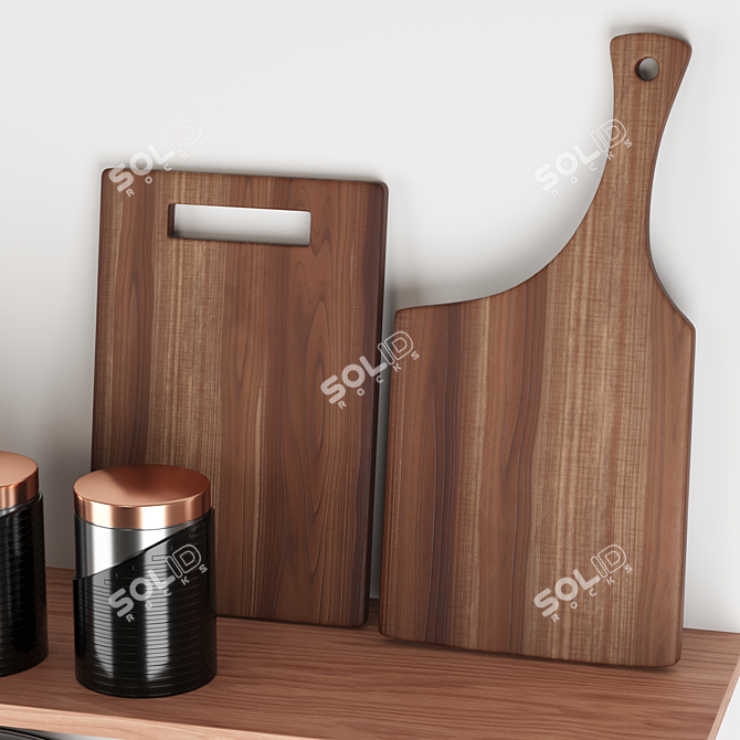 Elegant Rose Gold Kitchen Collection 3D model image 3