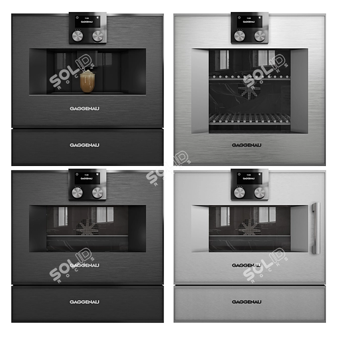 Modern Gaggenau Oven Trio 3D model image 1