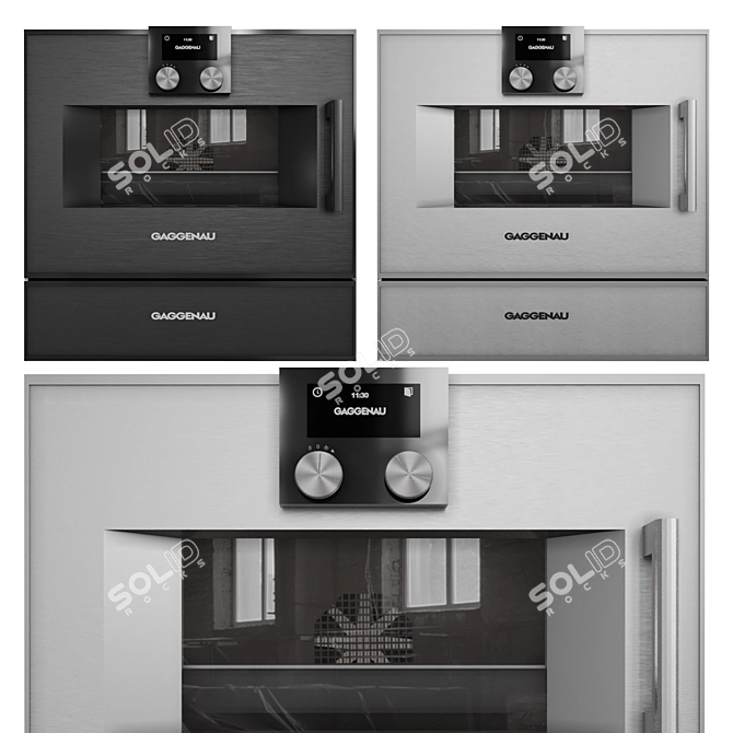 Modern Gaggenau Oven Trio 3D model image 5