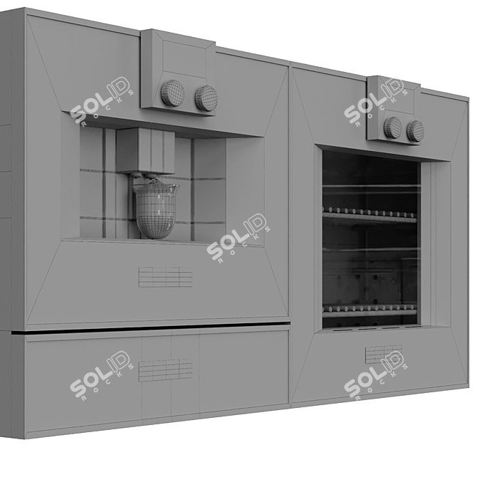 Modern Gaggenau Oven Trio 3D model image 6