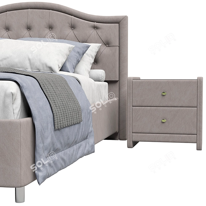 Luxury Askona Carolina 3D Bed 3D model image 4