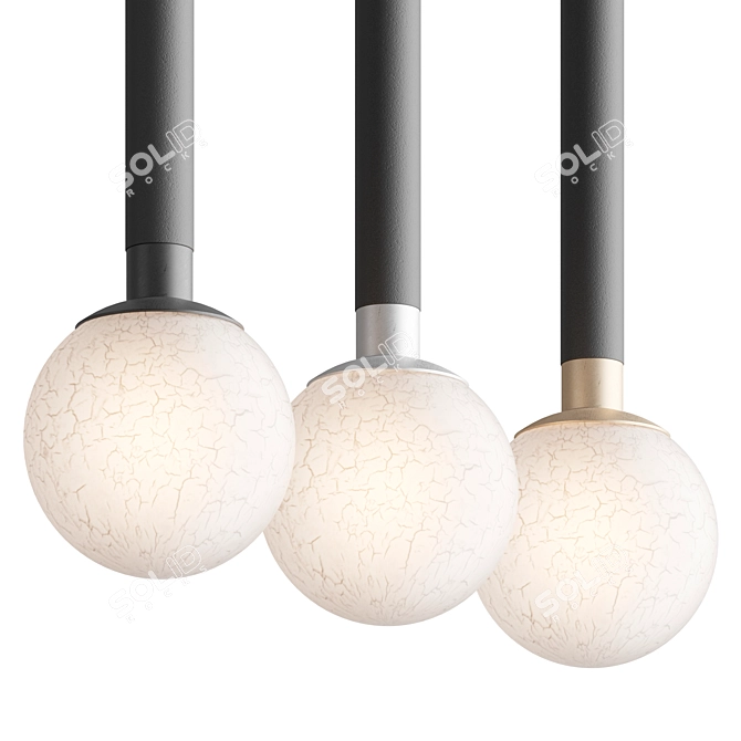 Haute Couture Crystal Ball Pendant 3D model image 2