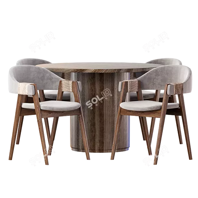 Contemporary Dining Set by Alibaba 3D model image 2