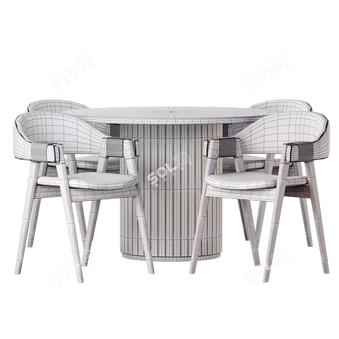 Contemporary Dining Set by Alibaba 3D model image 3