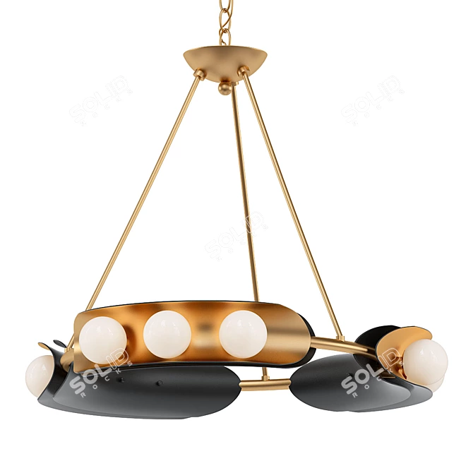 Luxury Hopper Chandelier 3D model image 1