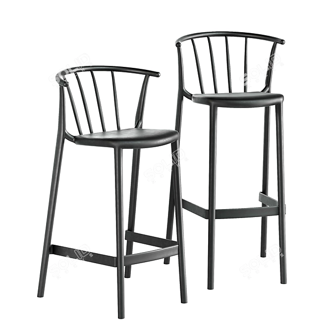 Resol Designer Modern 3D Stool 3D model image 1