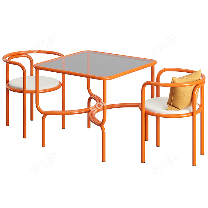 Retro Chic Dining Set by Exteta 3D model image 1