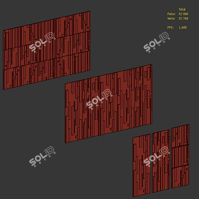 Modular Decorative Wall Panel by Emmemobili 3D model image 9