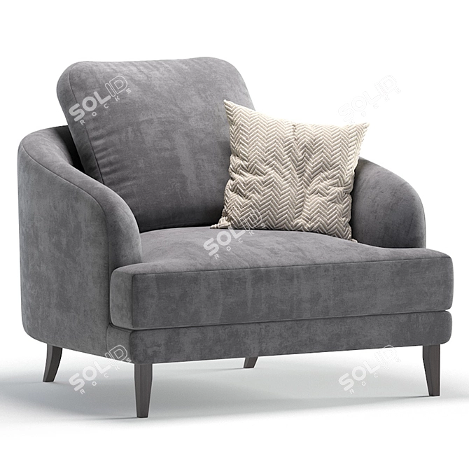 Modern Armchair MASCOT Trio Collection 3D model image 3
