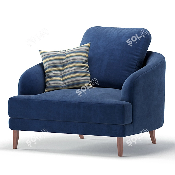 Modern Armchair MASCOT Trio Collection 3D model image 6