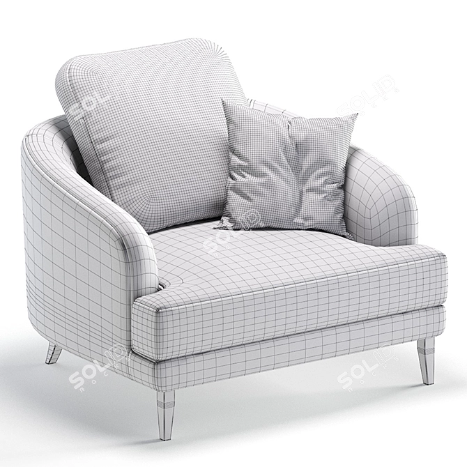 Modern Armchair MASCOT Trio Collection 3D model image 7