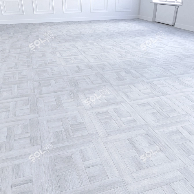 Versatile Solid Oak Wood Flooring 3D model image 4