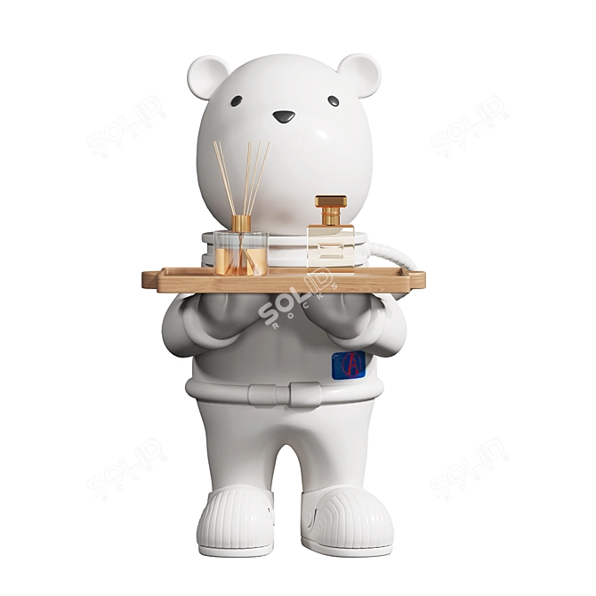 Cosmic Bear Ceramic Ornaments Tray 3D model image 2