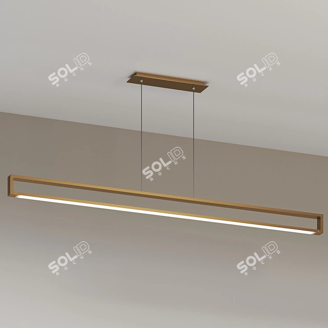 Futuristic Industrial LED Linear Pendant 3D model image 4