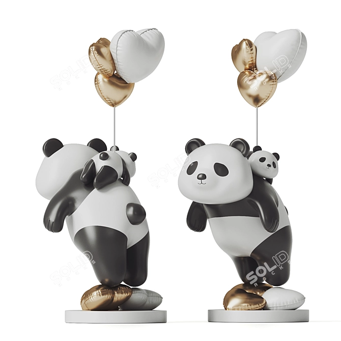 Vray Panda Ornaments 3D Model 3D model image 1