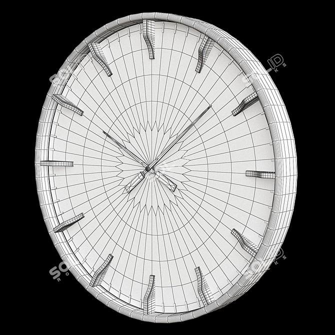 Elegant Gilded Wall Clock 3D model image 3