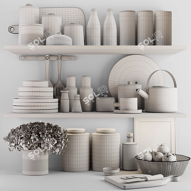 Modern Kitchen 3D Accessories Kit 3D model image 4