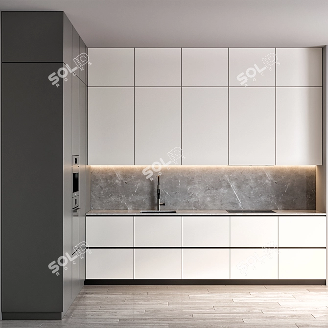 Modern Kitchen Set with Premium Appliances 3D model image 1