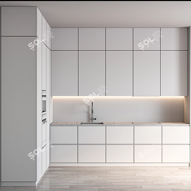 Modern Kitchen Set with Premium Appliances 3D model image 6