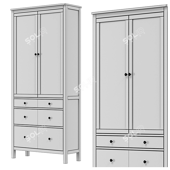 IKEA HEMNES Glass Door Cabinet 3D model image 5