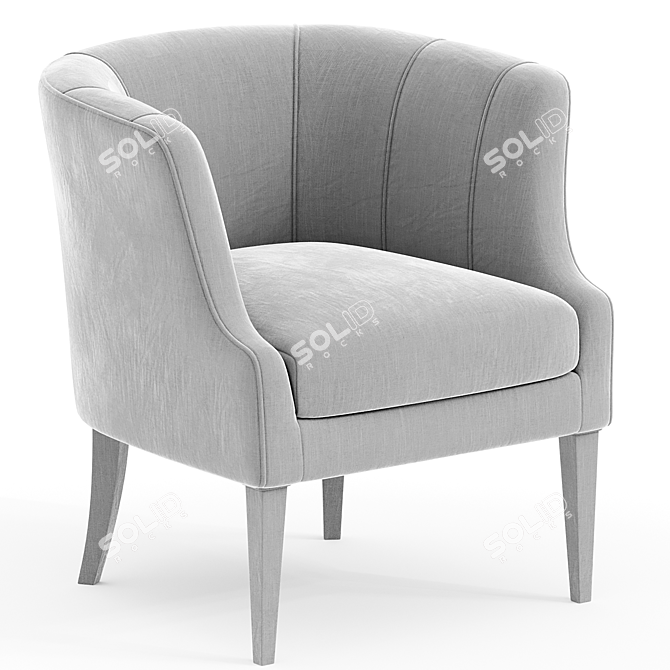 Velvet Turin Chair: Elegant Comfort 3D model image 1