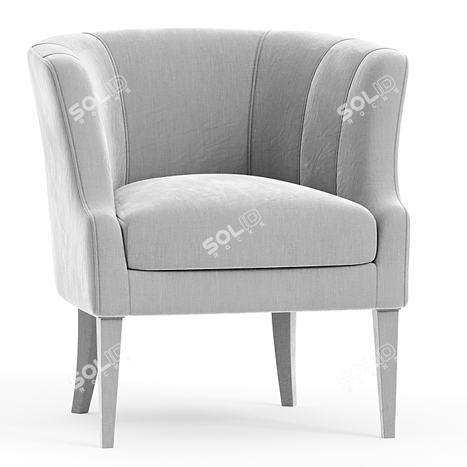 Velvet Turin Chair: Elegant Comfort 3D model image 2