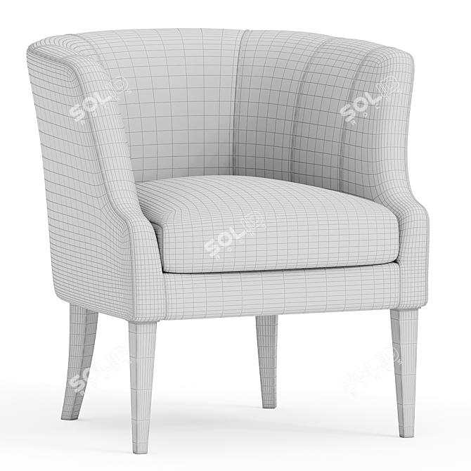 Velvet Turin Chair: Elegant Comfort 3D model image 3