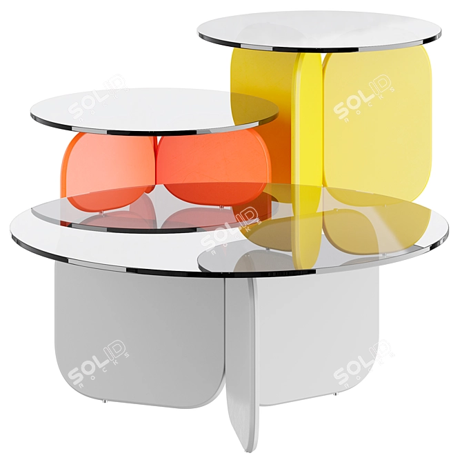  Glass Round Coffee Table "La Isla 3D model image 1