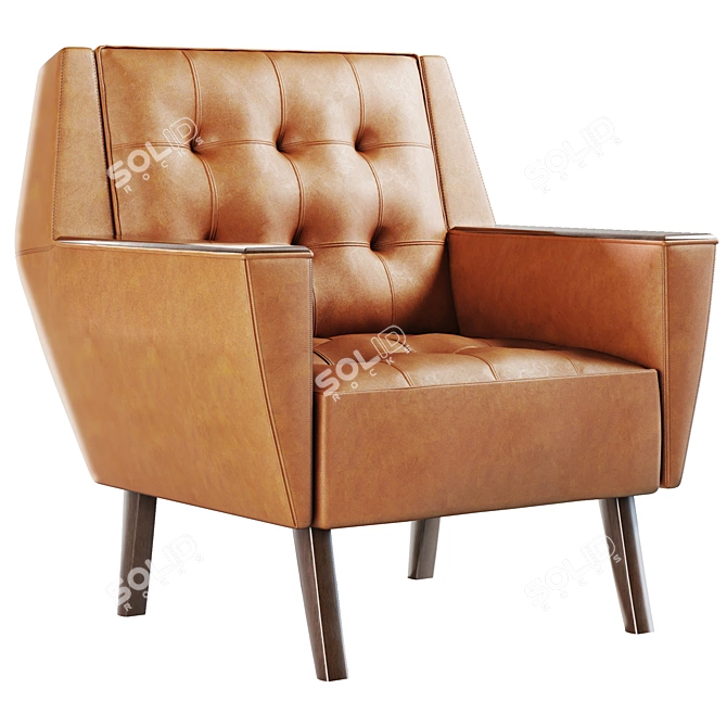 English Gentleman Club Inspired Armchair 3D model image 1