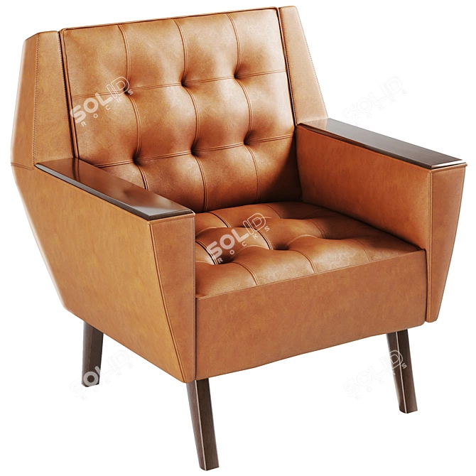 English Gentleman Club Inspired Armchair 3D model image 2