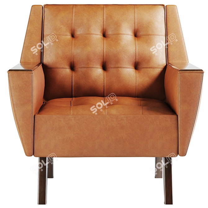 English Gentleman Club Inspired Armchair 3D model image 3