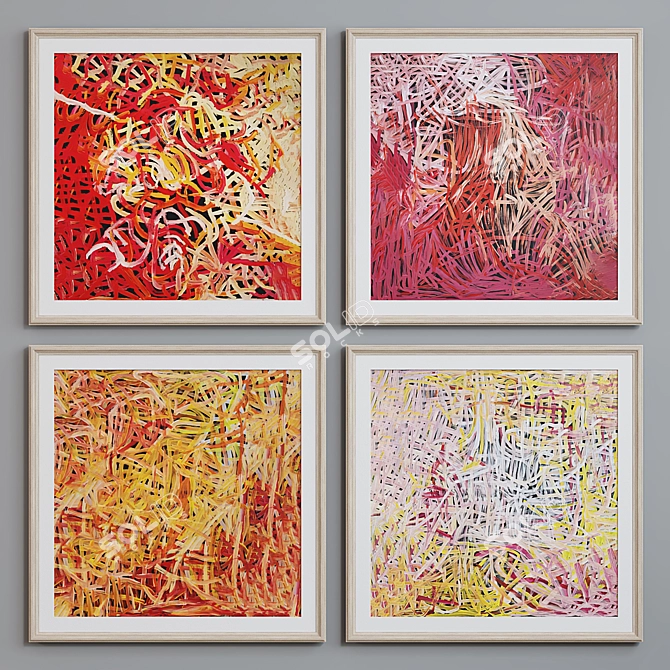 Modern Abstract Picture Frame Set 3D model image 2