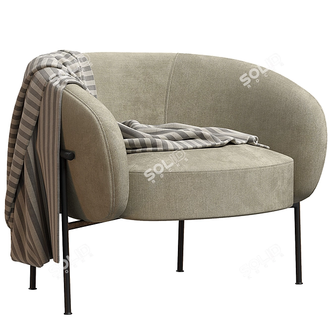 Modern Rimo Armchair: Corona Render 3D model image 1