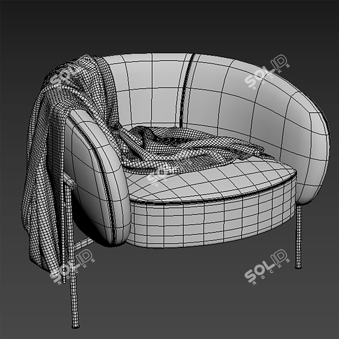 Modern Rimo Armchair: Corona Render 3D model image 4