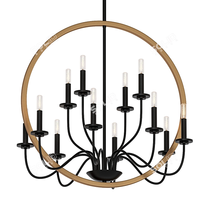 Luxury Modern Farmhouse Chandelier 3D model image 1