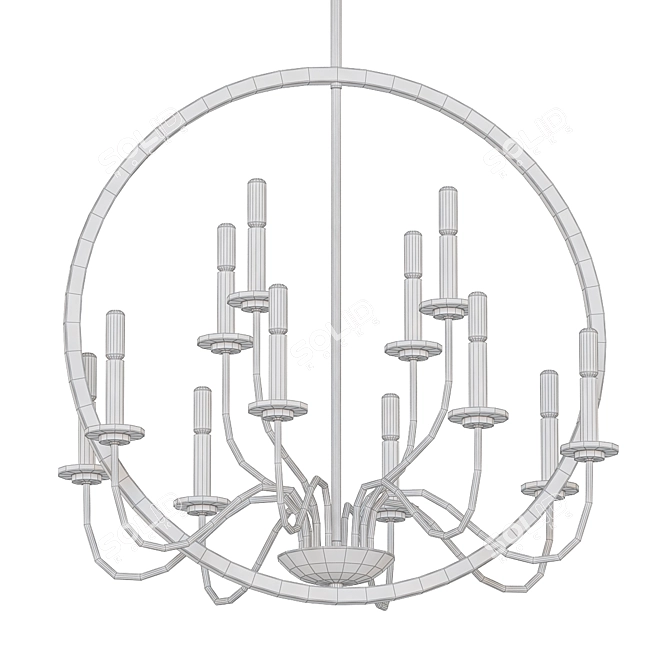Luxury Modern Farmhouse Chandelier 3D model image 2