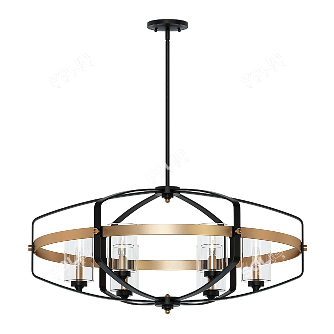 Elegant Kirkland 6-Light Chandelier 3D model image 1