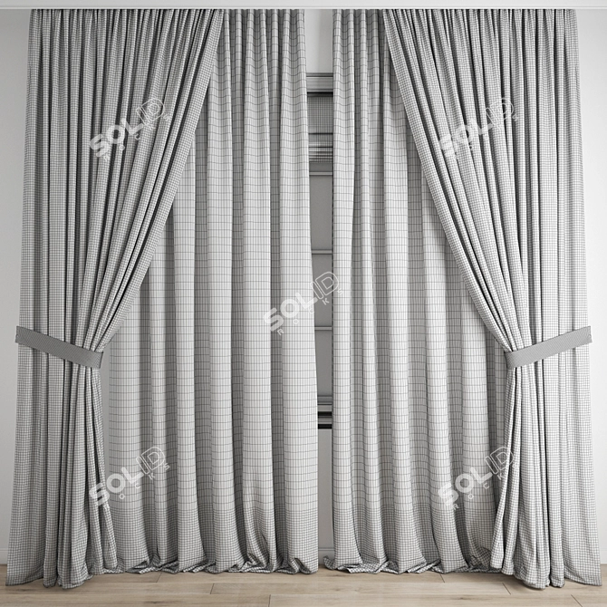 Polygonal Curtain Model Set 3D model image 1