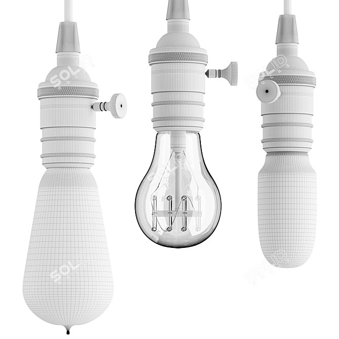 Edison Light Pendant - 5 Bulbs 3D model image 4