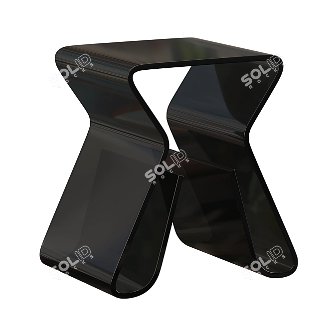 Sleek Acrylic Modern Side Table 3D model image 1